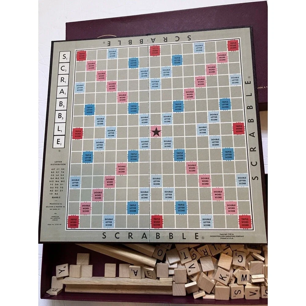 Vintage 1948 Selchow & Righter SCRABBLE Board Game